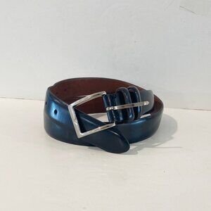 Cole Haan Mens Dress Belt Black Leather Crafted in Canada Solid Brass Buckle